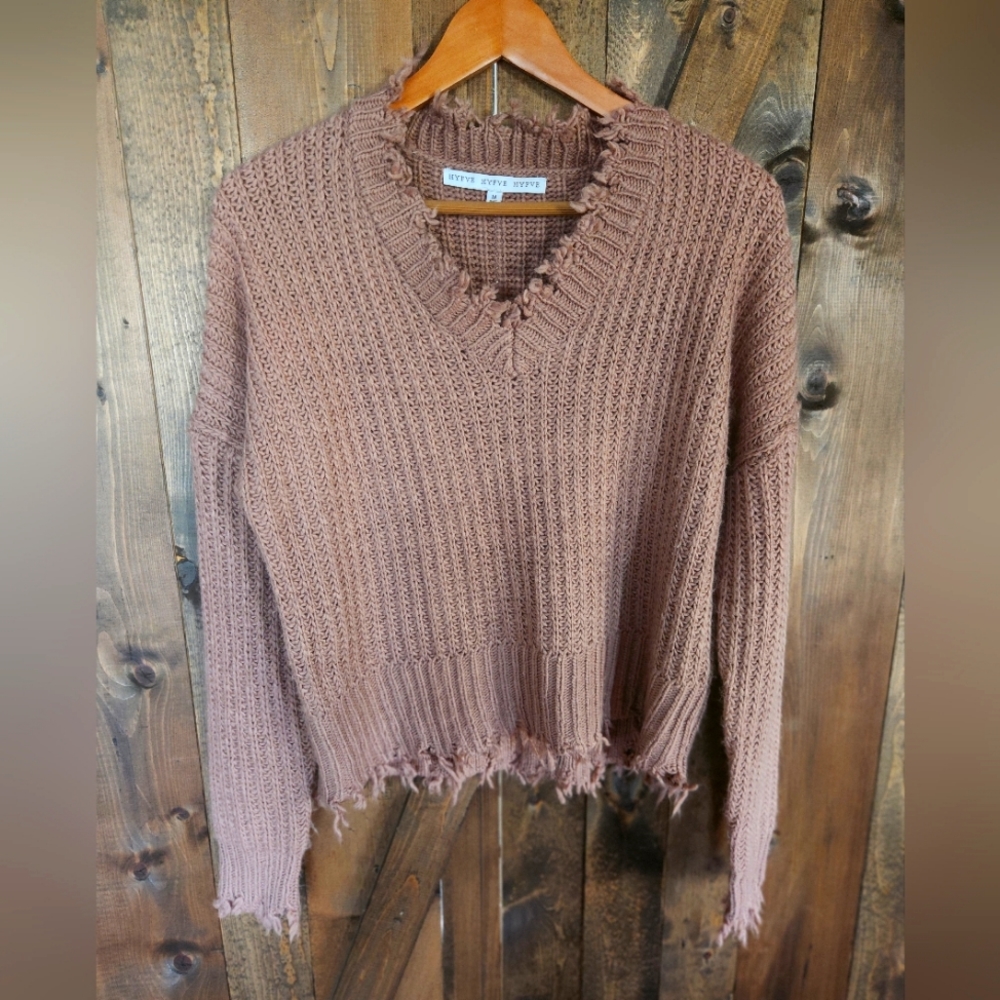 Size Medium Hyfve Distressed Edge Sweater